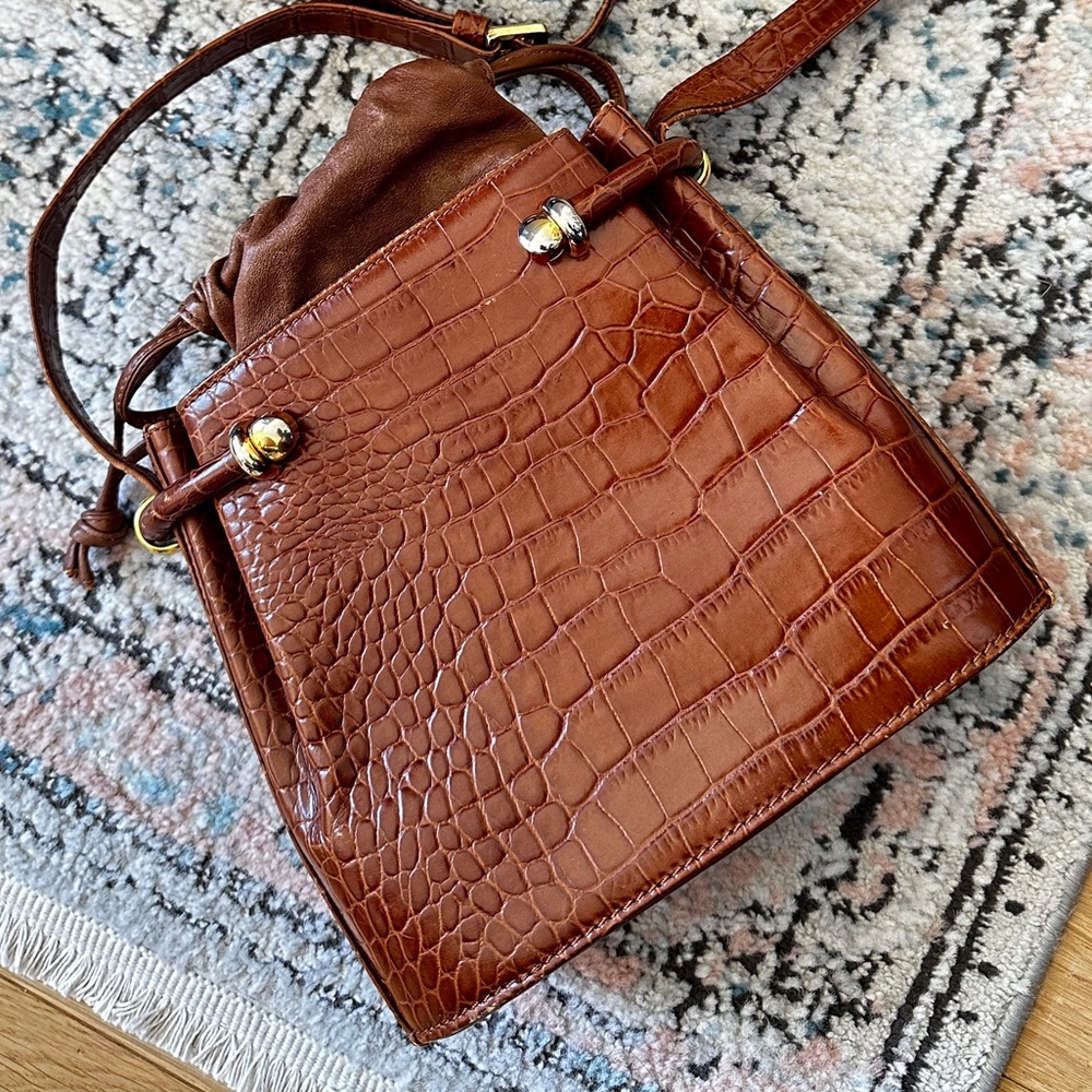 Vintage Bally crocodile embossed bucket bag